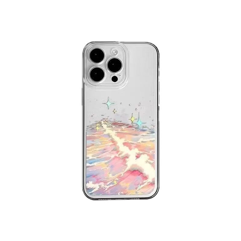 Para olas europeas y americanas, funda para teléfono móvil iphone15promax transparente Apple 15 anti-caída 14pro Japón y Corea 13/12