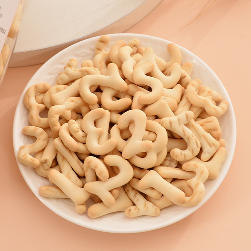 Cookies wholesale manufacturer canned 120g children's small snacks bone-shaped number letter animal-shaped cookies