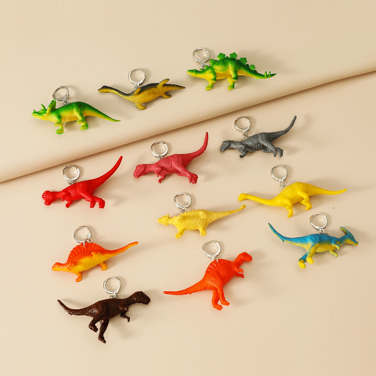 الإبداعية الملونة غائر الدب ديناصور أقراط مجموعة الجملة Nihaojewelry display picture 4