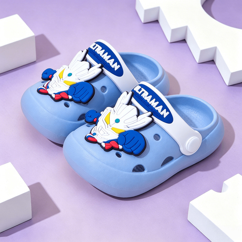 Boys' Cartoon Hero Children's Clogs, Summer Soft-Soled Lightweight Cute Kids' Indoor and Outdoor Non-Slip Beach Sandals