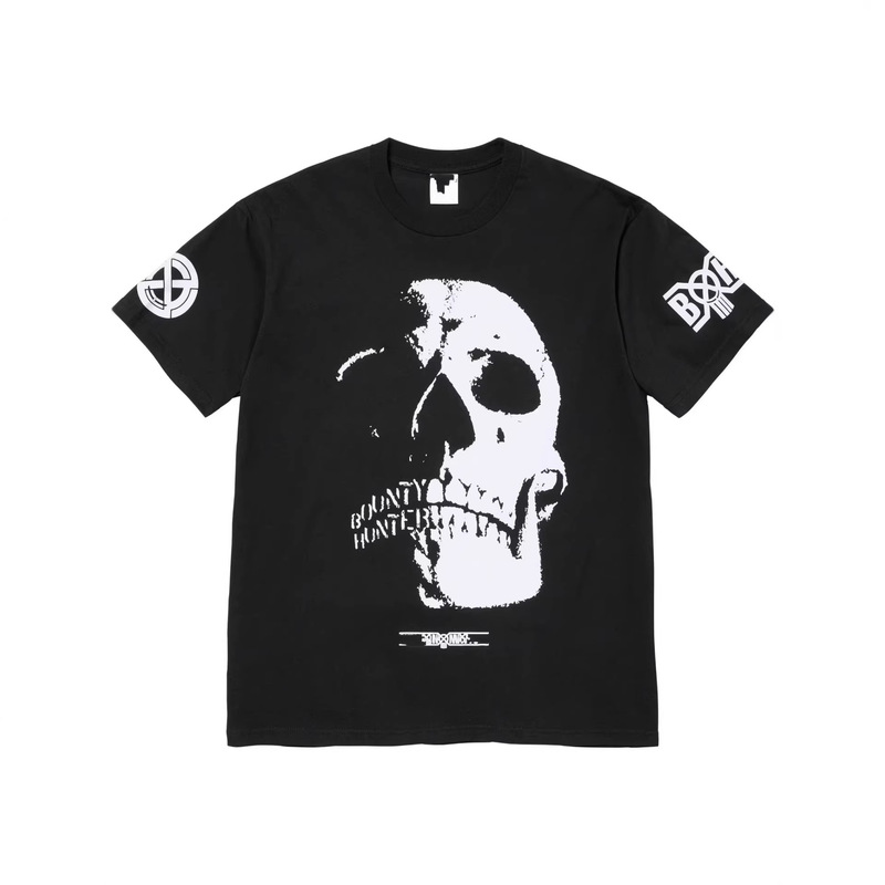 23Fw Bounty Hunter Skulls Tee Bounty Hunter Skulls Short-Sleeved T-Shirt Pure Cotton Base Shirt