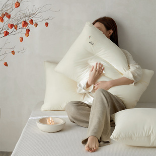 2025 New Class a Zhen Cotton Slow Rebound Cotton Pillow Fluffy Neck Protector Soft Sleeping Area Pure Cotton Pillow Core Wholesale