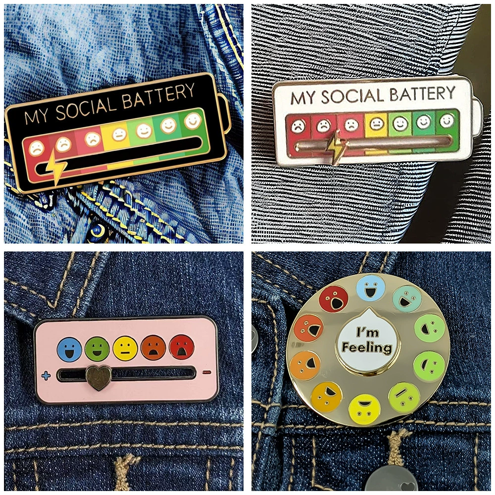 Rainbow emotional adjustable keychain, badge, brooch