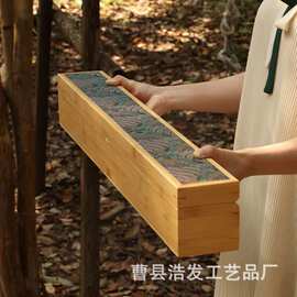 批发木质书法字画收纳盒长方形卷轴字画包装礼品盒木质楠竹字画盒