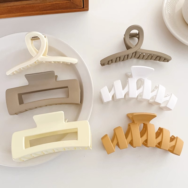 Horquilla de acrílico de las mujeres cuchara trasera updo clip de pelo grande celebridad de Internet elegante tiburón clip tocado simple horquilla