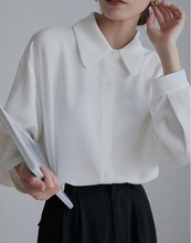 白色衬衫女秋季2023年新款别致法式设计感小众长袖职业通勤上衣