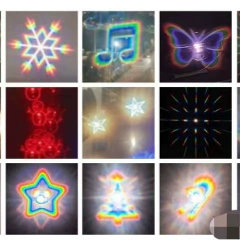 Diffraction grating transparent card customized with various special effects pattern filter card two-dimensional animation millet special-shaped hollow card