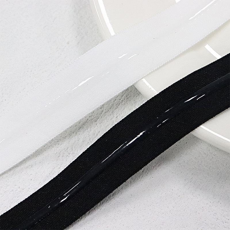 厂家现货1.5CM松紧带防滑硅胶包边带服饰瑜伽服裤头袖口辅料织带