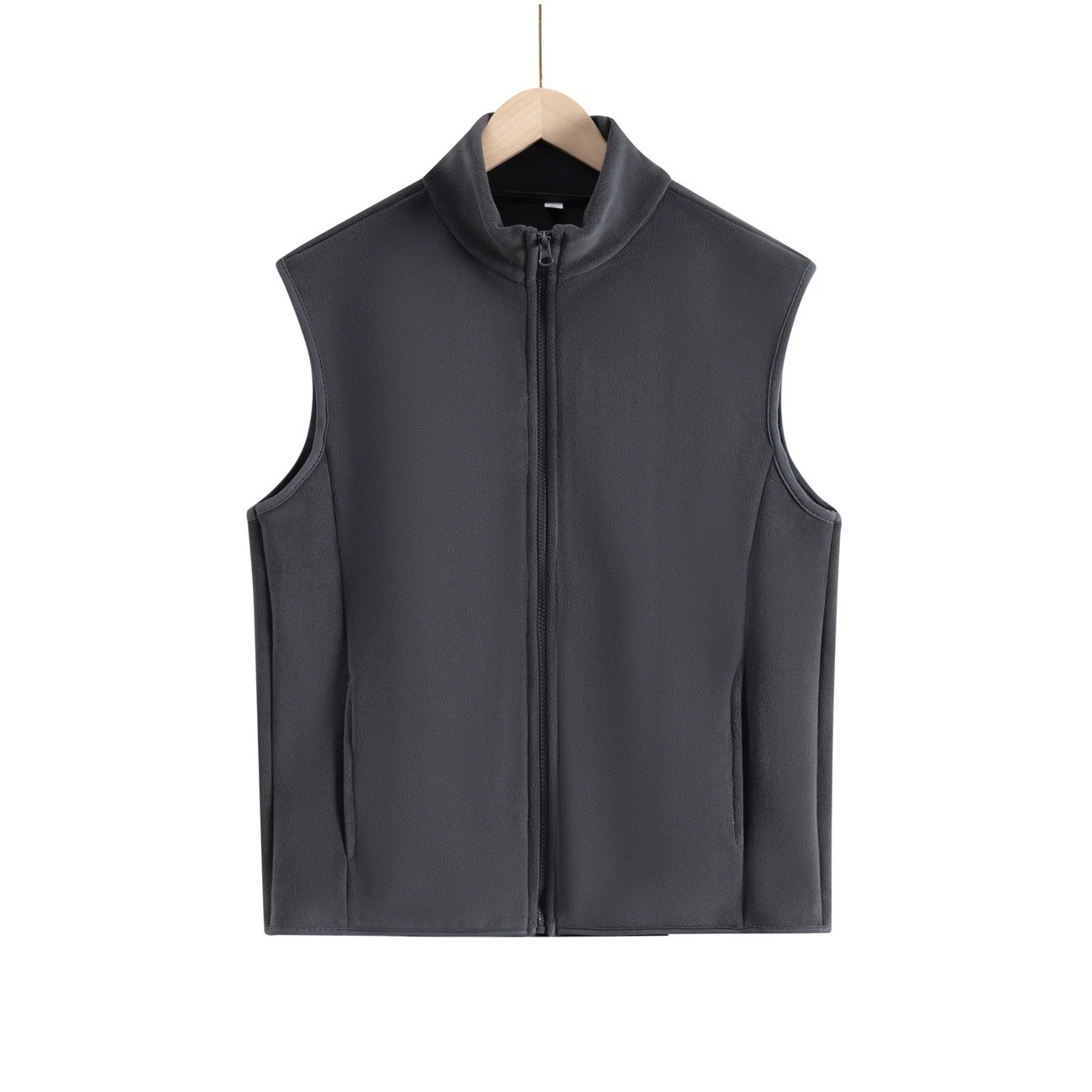 Doble cara agitando chaleco de cuello de terciopelo hombre y mujer invierno cálido y terciopelo grueso cardinera con cremallera chaleco de hombro chaqueta