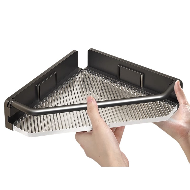 Estante de almacenamiento para esquina de baño, estante de baño, estante triangular para baño, almacenamiento de pared