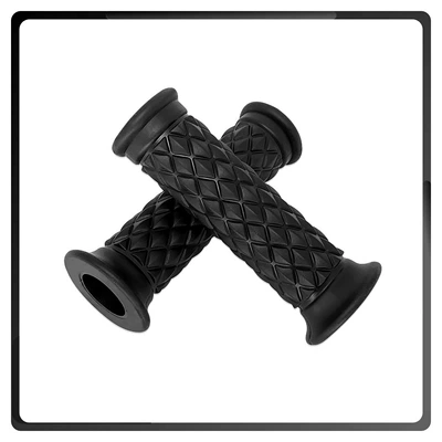 Factory Direct Sales Universal Motorcycle Handlebar Grips High-Quality Tpu Diamond-Shaped Retro Handlebar Grips 22mm7/8“ Modification (Motorcycle Handle Cover) - 22mm-black