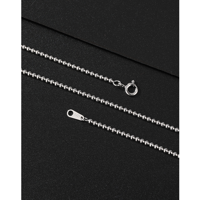 Collar de cuentas de plata esterlina 925 adultos y niños de estilo de suéter de perlas de plata de Buda cadena cadena clavícula simple y versátil