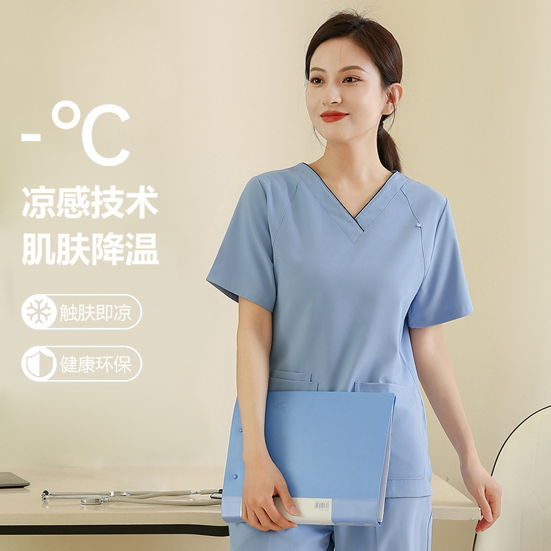 Quick-Dry Surgical Gowns, Elastic Women's Short-Sleeve Operating Room Nurse Uniforms, Doctor Scrub Suits, Long-Sleeve Medical Workwear