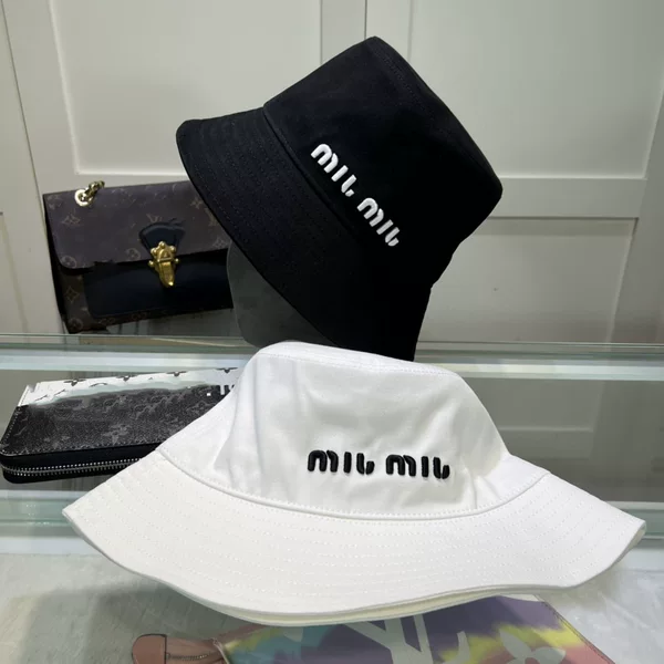 New M Family Letter Embroidery Correct Version Fisherman Hat Simple Black and White All-match Basin Hat Spring and Summer Women's Sunshade Hat
