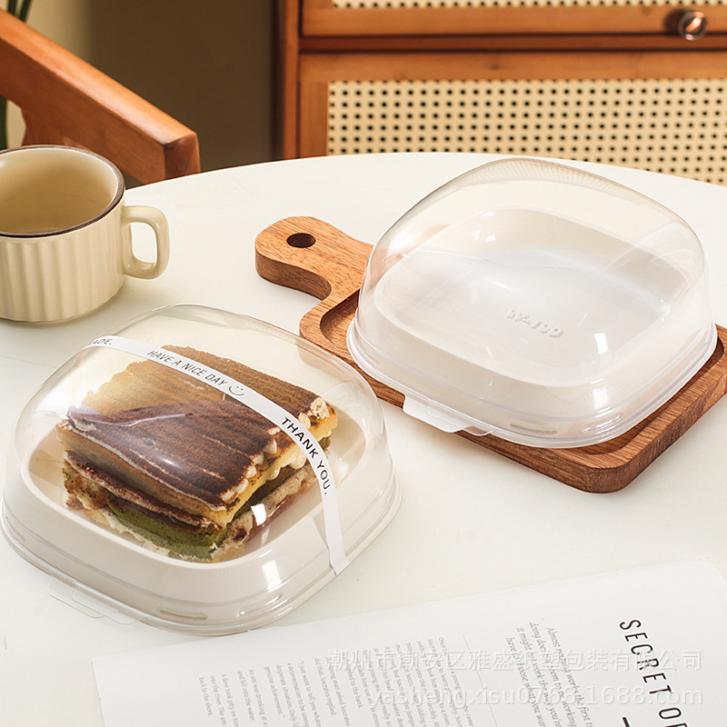 日式梦龙卷盒子一次性椭圆蛋糕虎皮毛巾瑞士卷烘焙 打包包装盒