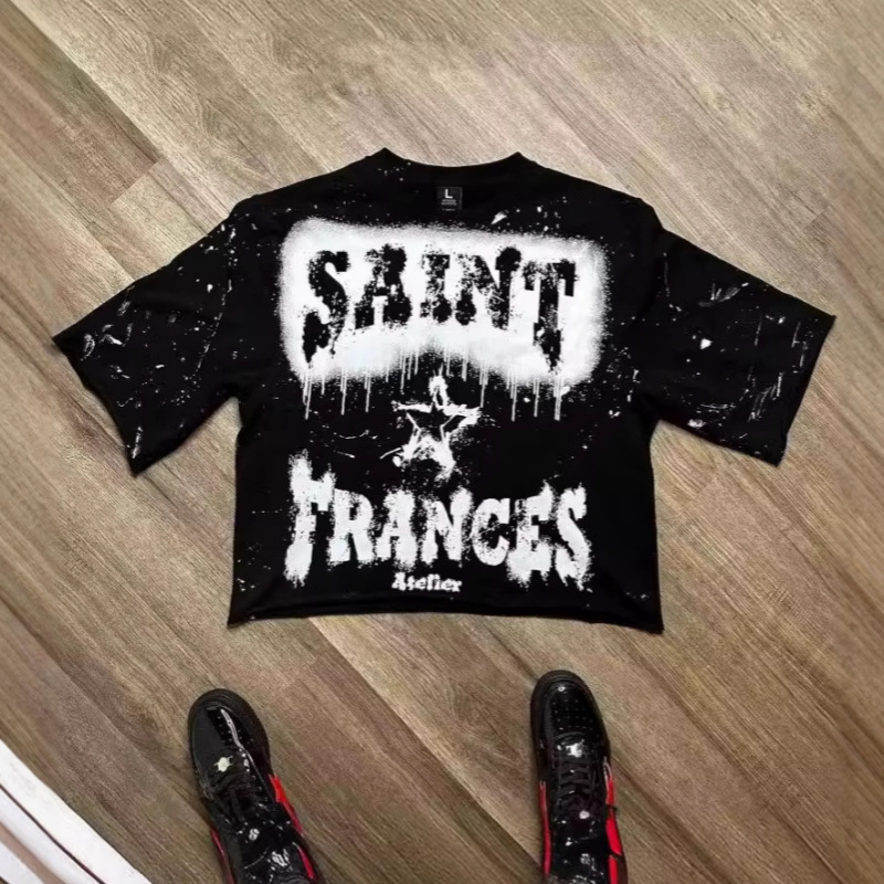 アメリカンストリートヒップホップトレンド服レタープリントTシャツパーソナライズされたパンク男性と女性のルーズトップ卸売|undefined