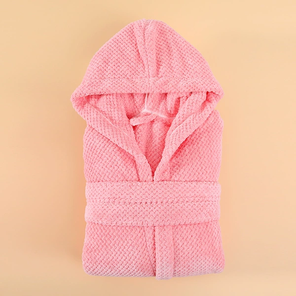 Pineapple plaid bathrobe pink