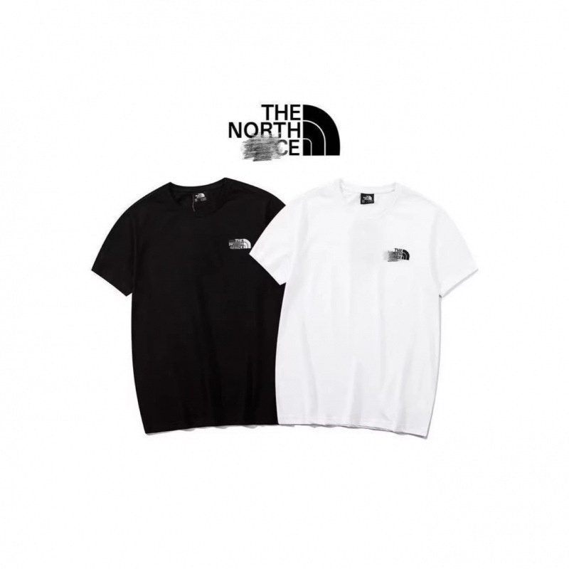 The North Face T-Shirt for Men and Women, Summer Heavy-Duty Trendy Embroidered Short-Sleeve Casual Versatile Couple Style, Factory Wholesale with Free Shipping