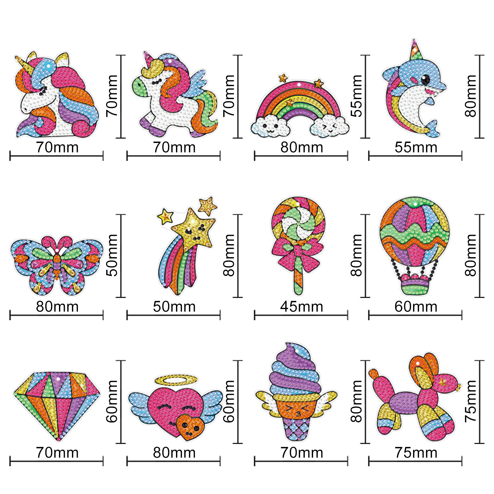 Pintura de diamantes alrededor de Halloween PET material acrílico perforación bordado colgante de Navidad hecha a mano colgante de decoración de sala de estar