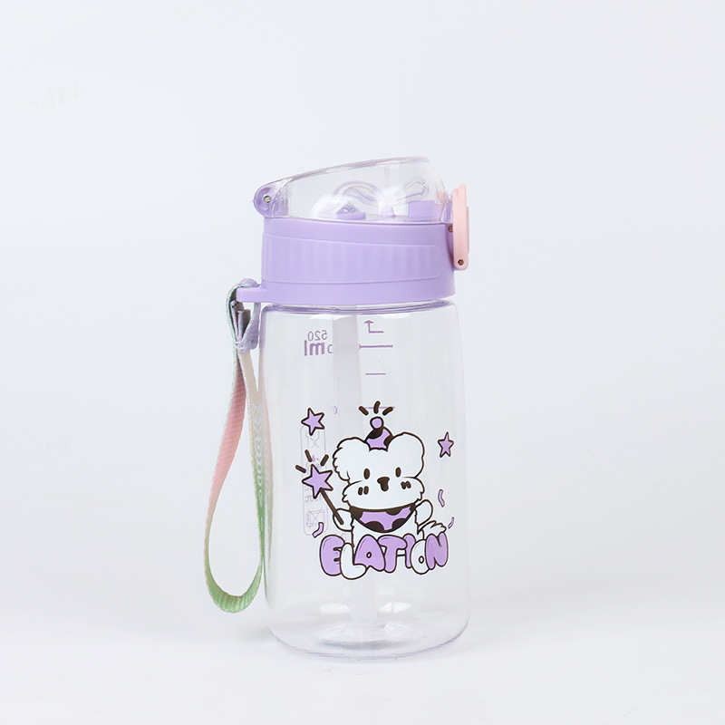 Taza de paja de verano de gran capacidad para niños simple taza de agua de plástico portátil taza de mano de alto valor facial taza de agua de estudiantes de sexo masculino