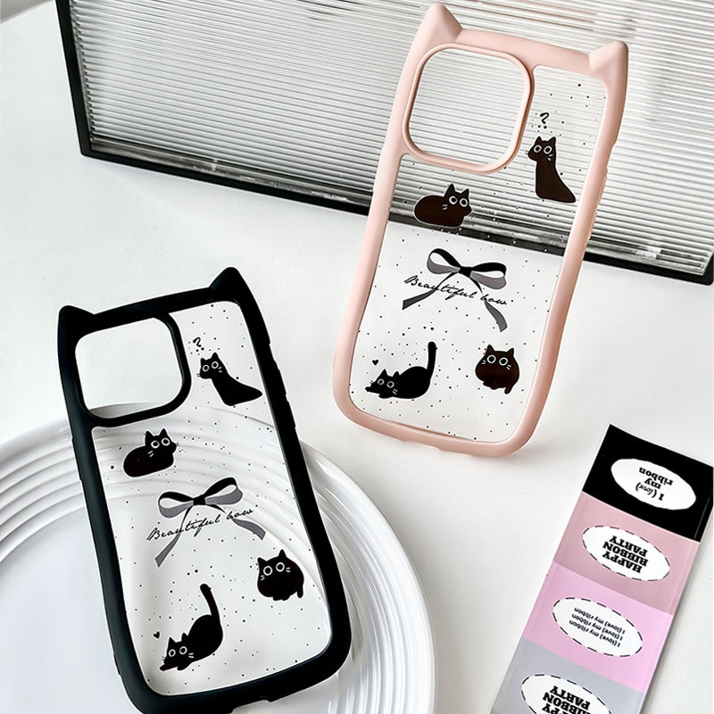 知泰ins风可爱12适用苹果17猫耳朵手机壳iPhone14/15PROMAX卡通16