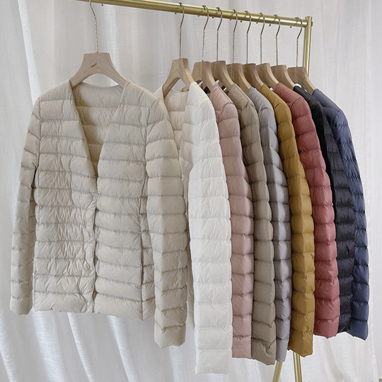 Women's Short Winter Light Down Jacket with Warm Inner Liner, White Duck Down, Fitted Innerwear, Plus Size Outerwear, Trendy