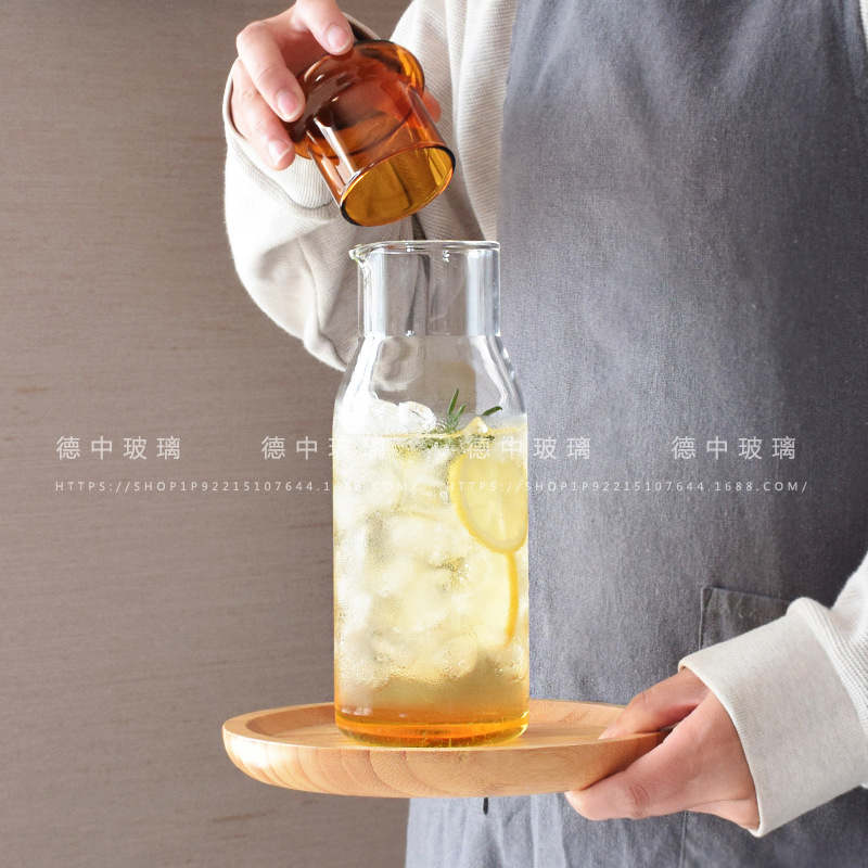 クリエイティブシンプルな風カラーポット1杯家庭用大容量冷水ポット高颜値一人でジュースを飲む冷たい瓶