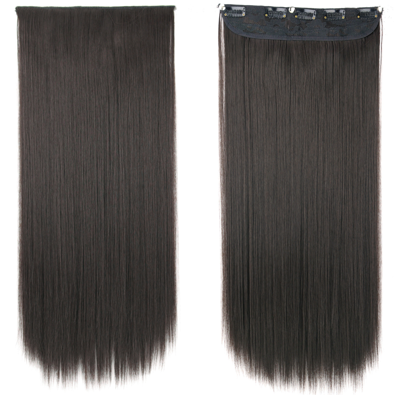 55CM pelucca de cabello recto de mujer una pieza de extensión de cabello de cinco tarjetas pelucca de cabello fluffy