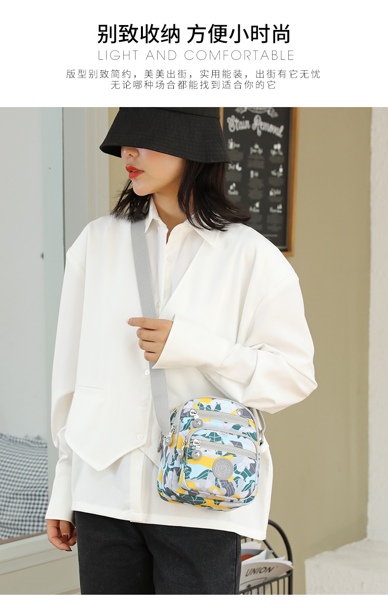 New Oxford Fabric Women's Mini Casual Crossbody Phone Bag Fashion Nylon Bag Single Shoulder Adjustable Waterproof Canvas Bag