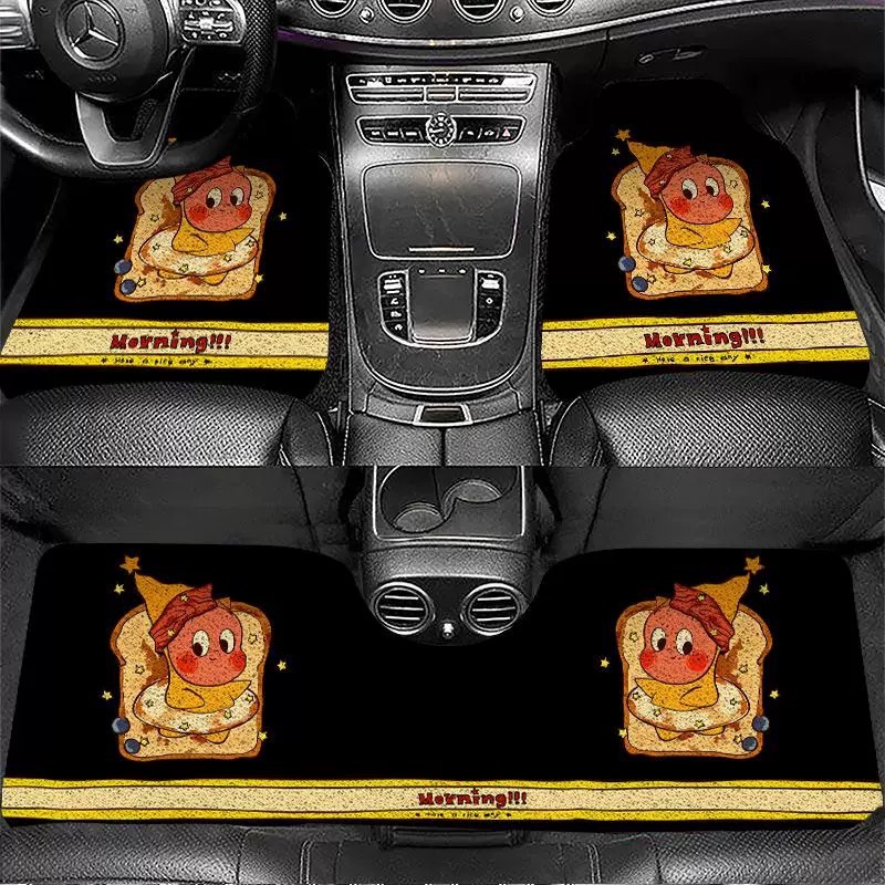 Star People Car Floor Mat Decoration, Dirt-Resistant Dust-Removing Foot Mat, Wear-Resistant Easy-To-Wash Wire Loop Mat, Self-Cut Car Interior Accessories