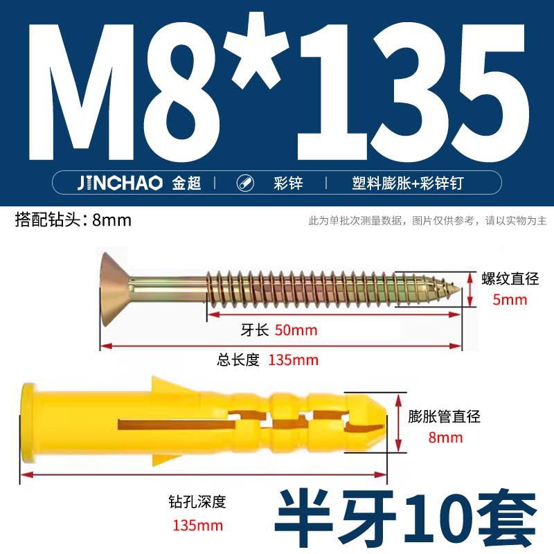 Дюбель-гвоздь Jin Chao M8*135 цинк