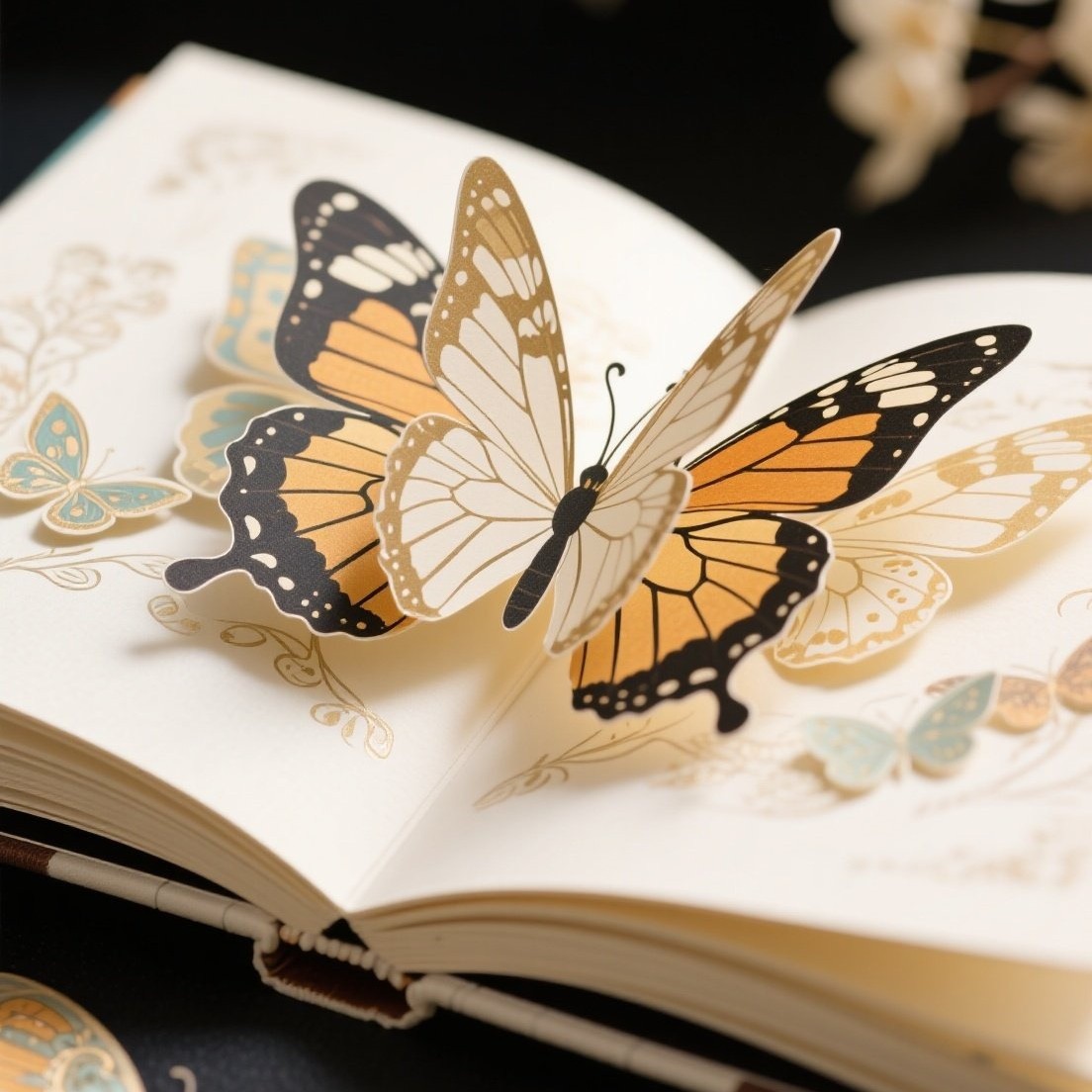 新款蝴蝶对裱卡书儿童立体书系列装饰贴纸卡片手帐素材相册日记