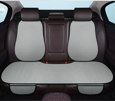 Seat cushion, seat cover, ventilated seat cushion rear butt cushion - qt-ice-silk-azure-gray-rear-with-hook-backrest-cushion-2-sheets