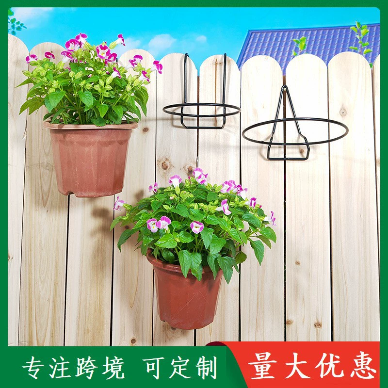 Кованые простые перила Настенная полка для цветочных горшков Садовое ограждение для балкона Зеленая диета Мясо Подвесная стойка