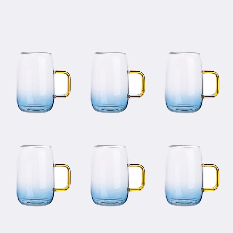 Botella de agua fría vidrio resistente al calor de alta temperatura a prueba de explosiones hogar de gran capacidad juego de té taza de mármol azul botella de agua fría