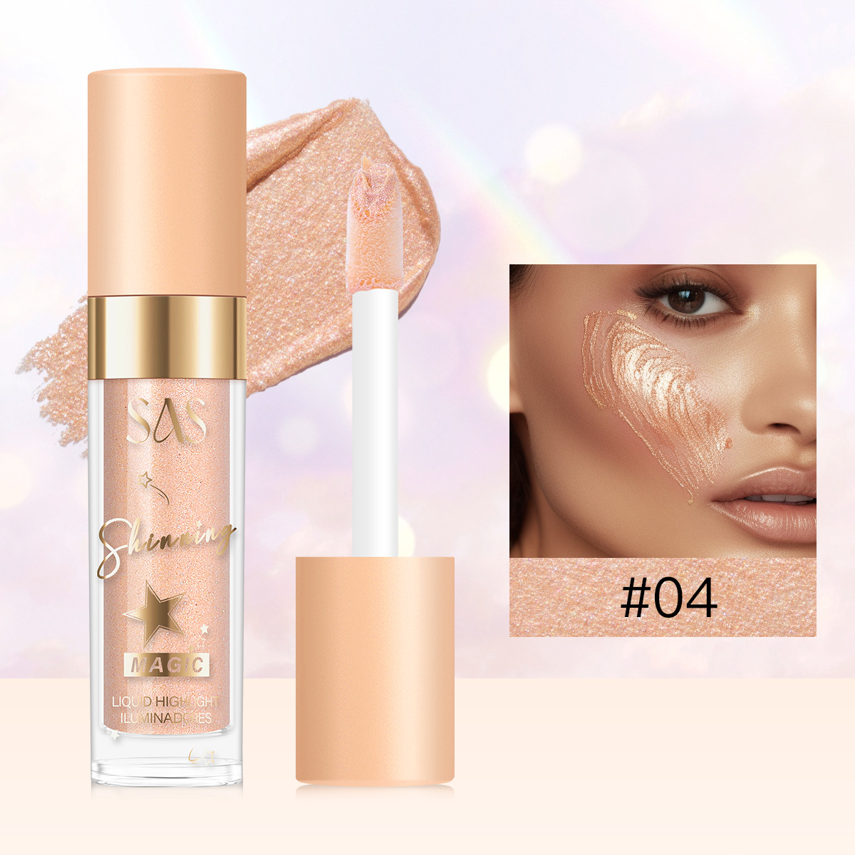 USHAS Cross-border Pearl Eye Shadow Liquid High-Light Mat Brillo Brillante Diamante para las estrellas de Navidad