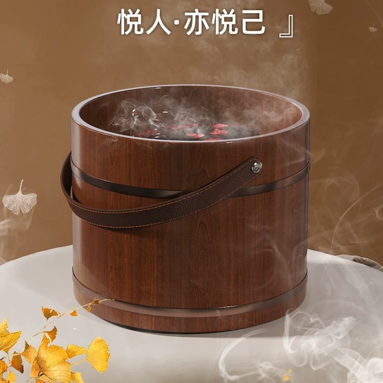 Портативное деревянное ведро для ванночки для ног для домашнего использования зимой, таз для замачивания ног из цельного дерева, таз для спа для ног, таз для мытья ног.