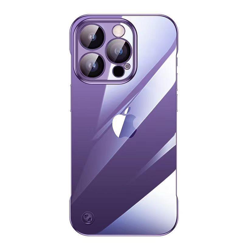 Aplicable iPhone16 PC galvanoplastia sin marco para teléfono móvil 15 transparente Apple 14 viene con película de lente carcasa dura todo incluido