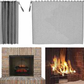 壁炉网纱窗帘防止火花损坏您的壁炉或地毯壁炉屏幕壁炉屏风工具