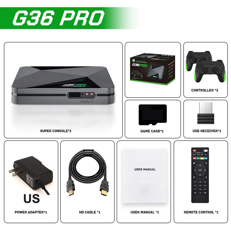 国境を越えた新しい G36 プロゲームコンソールテレビセットトップボックス 4K デュアルシステムワイヤレス G11pro 家庭用ゲームコンソール|undefined