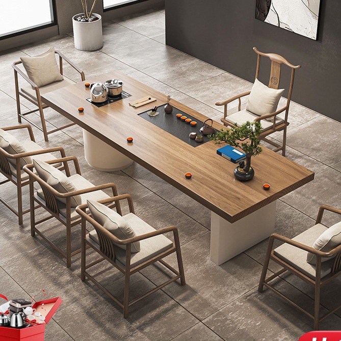 [핫셀링 모델] 2.8m 티 테이블 + 호스트 체어 + 게스트 체어 5개