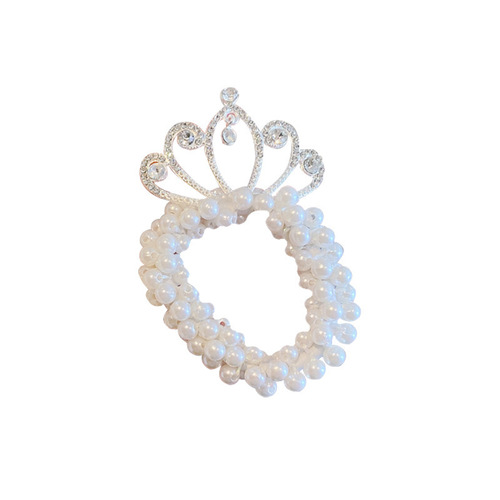 Korean hair accessories crown headwear for girls and children, hair ties for princesses, buns, little girls' pearl hair bands