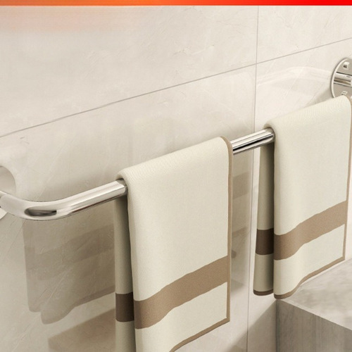 Home Towel Rack Bathroom No-Drill Stainless Steel Towel Bar Wall Mount Single Rod Kitchen Towel Hanger