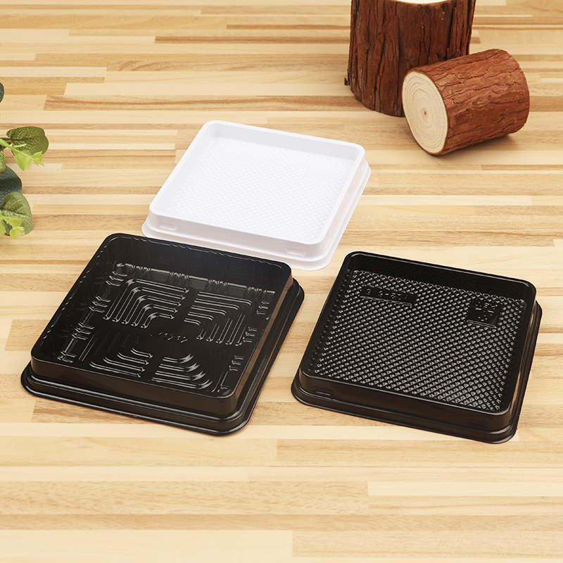 Caja de embalaje cuadrada horneado queso queso punto oeste mousse lasagna corte de pastel 4 pulgadas caja de embalaje transparente