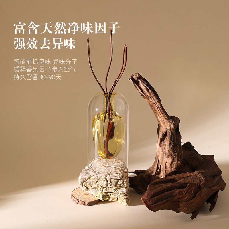 无火香薰扩香器空瓶玻璃摆件瓶子精油简约风藤条高级香氛家用室内|undefined
