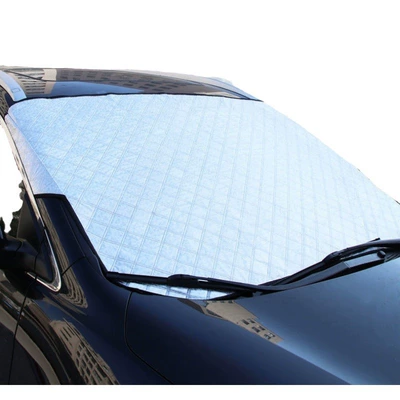 Car thickened snow shield half cover car clothing Front Gear Glass sun protection heat insulation sun shield cream sun protection snow cover (Car snow shield) - thin-door-clip