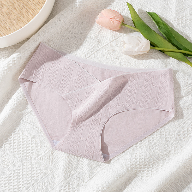 Ropa interior para mujeres embarazadas, algodón puro para mujeres, entrepierna antibacteriana, cintura baja en forma de V, soporte para el abdomen, ropa interior especial para el parto en las etapas media y tardía del embarazo
