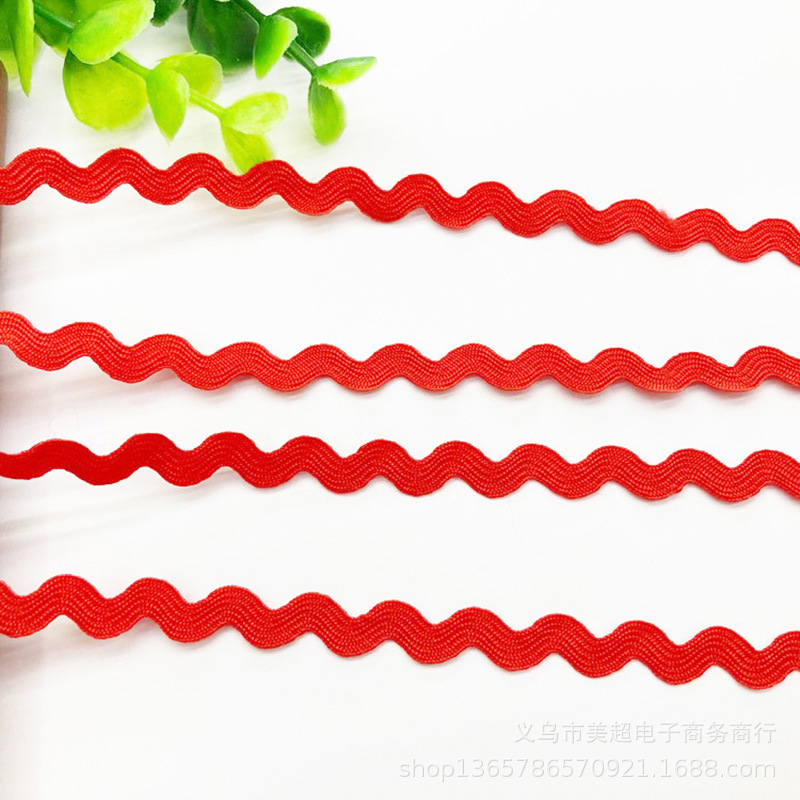 厂家直发0.5cm丙纶波浪花边多色服饰发饰腰带裙边领口手工DIY