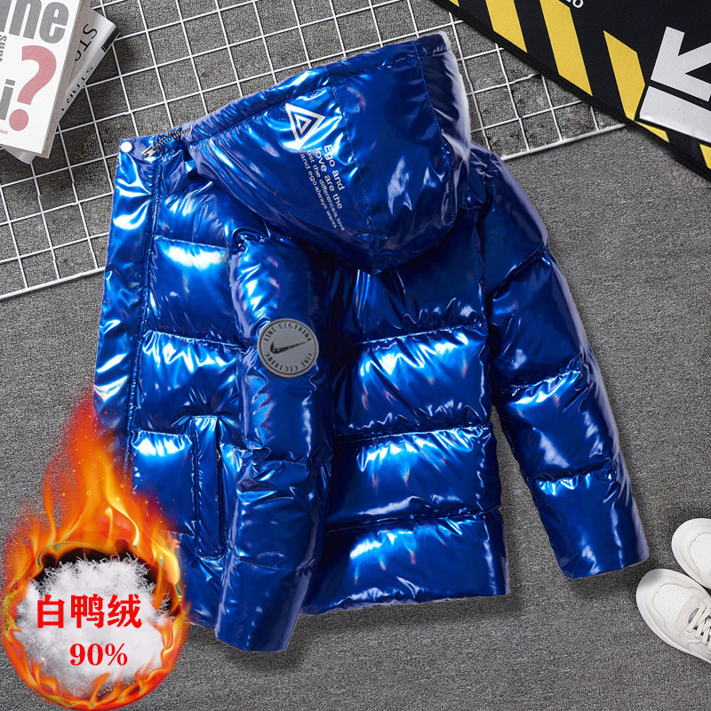 Brand Children's Down Jacket Winter New Style Middle and Large Children's Thickened Warm Boy's White Duck Down Jacket Fashionable Wash-Free Jacket