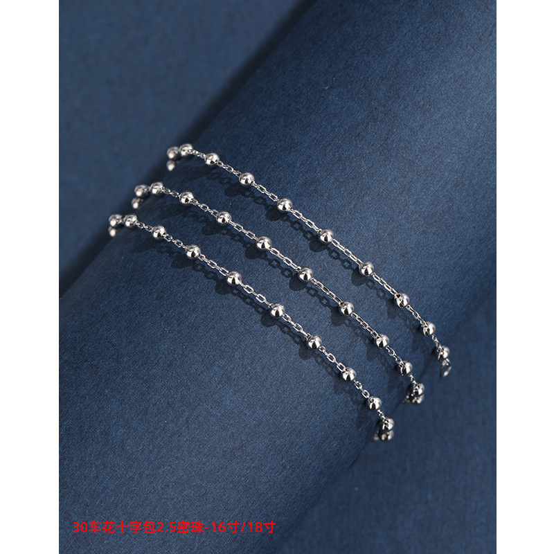 Collar de plata esterlina s925 mujer cadena de plata sin colgante cadena de cuentas hombre cadena de clavícula cadena de suéter de alta calidad cadena de celana